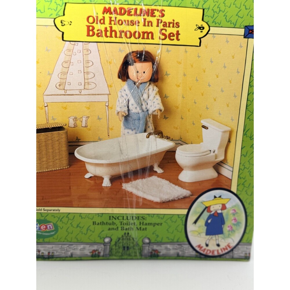 Madeline's Old House In Paris Dollhouse Bathroom Set Eden NIB Bathtub Toilet
